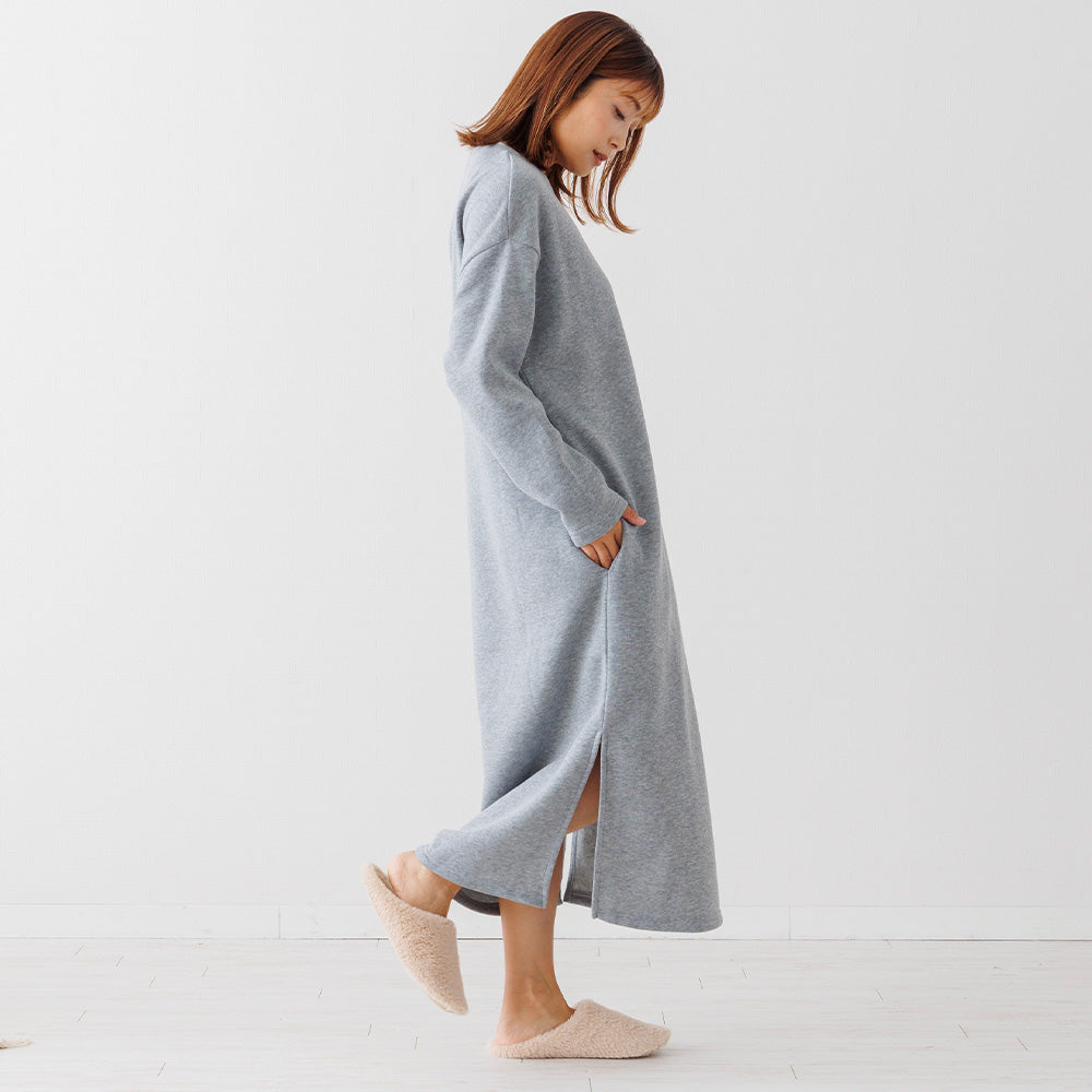Auni Women's One-Piece V-Neck Autumn Winter Fleece Lined Classic Casual Loungewear Pajamas Home Wear 8314