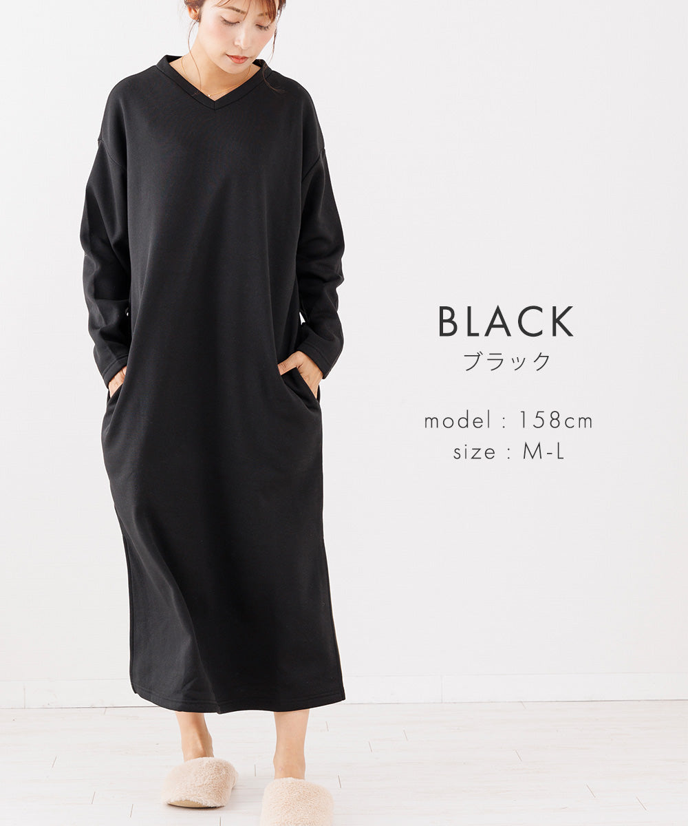 Auni Women's One-Piece V-Neck Autumn Winter Fleece Lined Classic Casual Loungewear Pajamas Home Wear 8314
