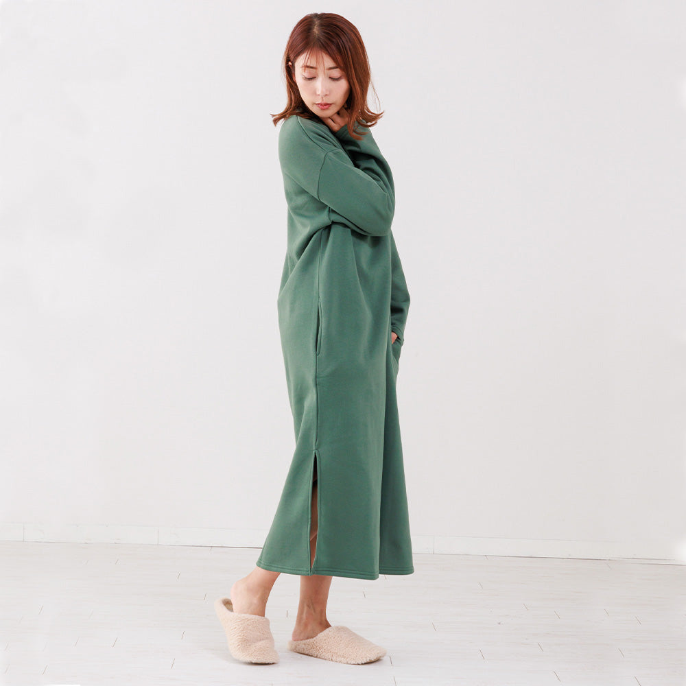 Auni Women's One-Piece V-Neck Autumn Winter Fleece Lined Classic Casual Loungewear Pajamas Home Wear 8314