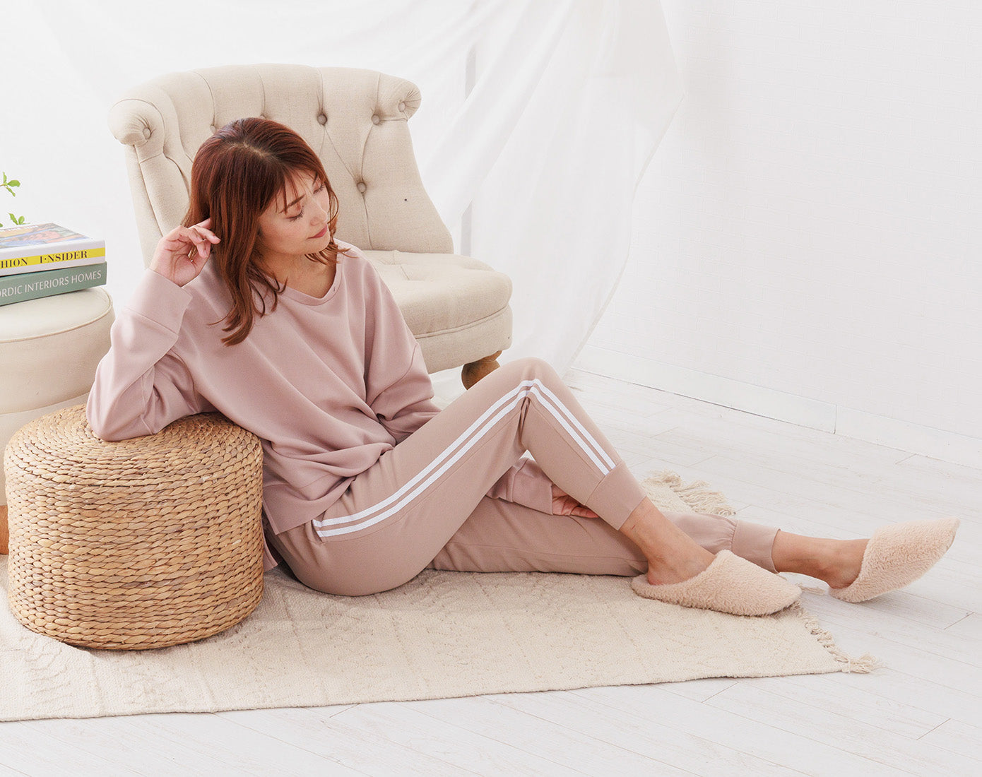 Auni Auni Cardboard Knit Loungewear Bottoms Line Pants Casual Home Wear Jersey for Women