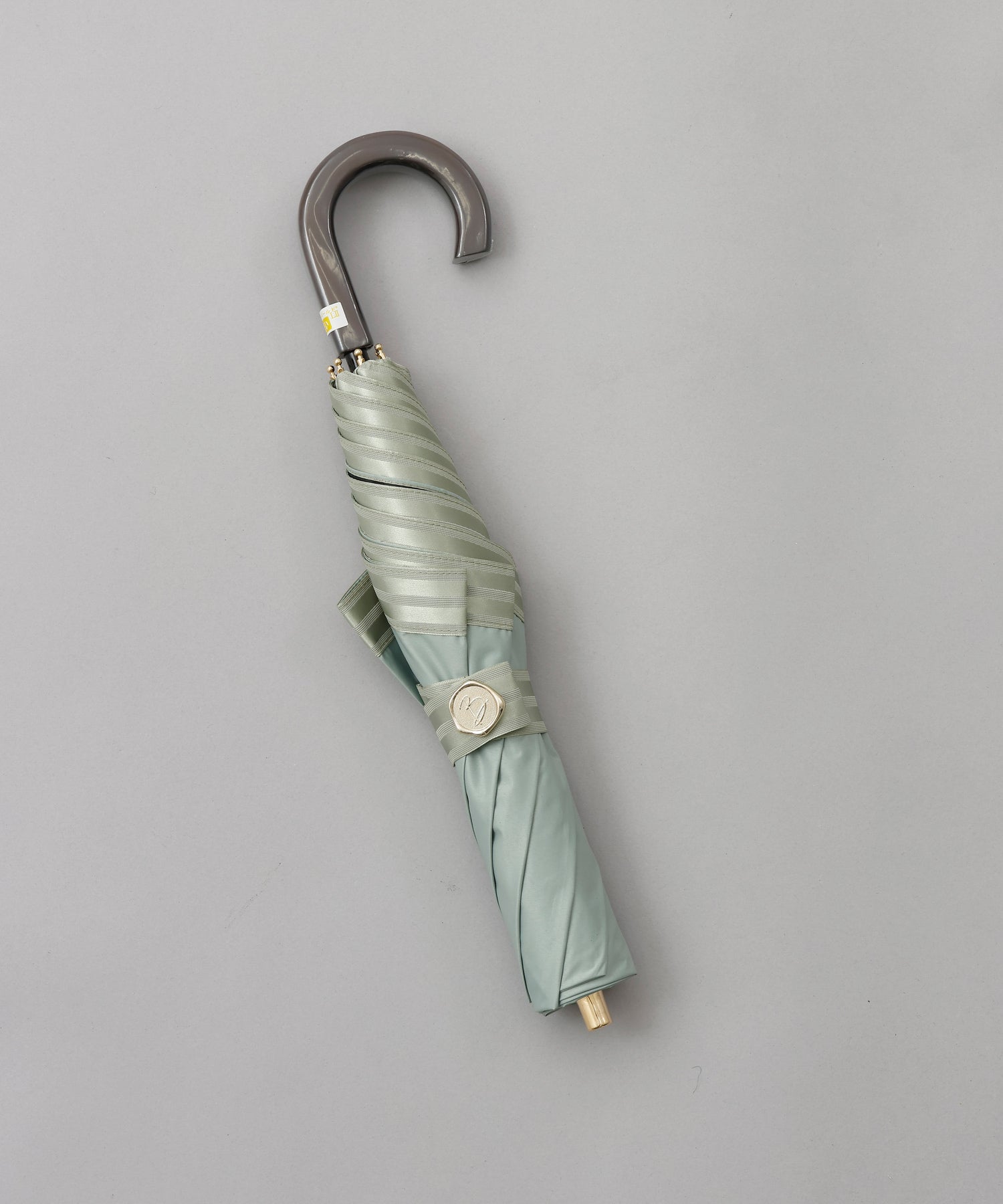 Beaurance Satin Jacquard Tape Pattern All-Weather Top Flat Folding Umbrella