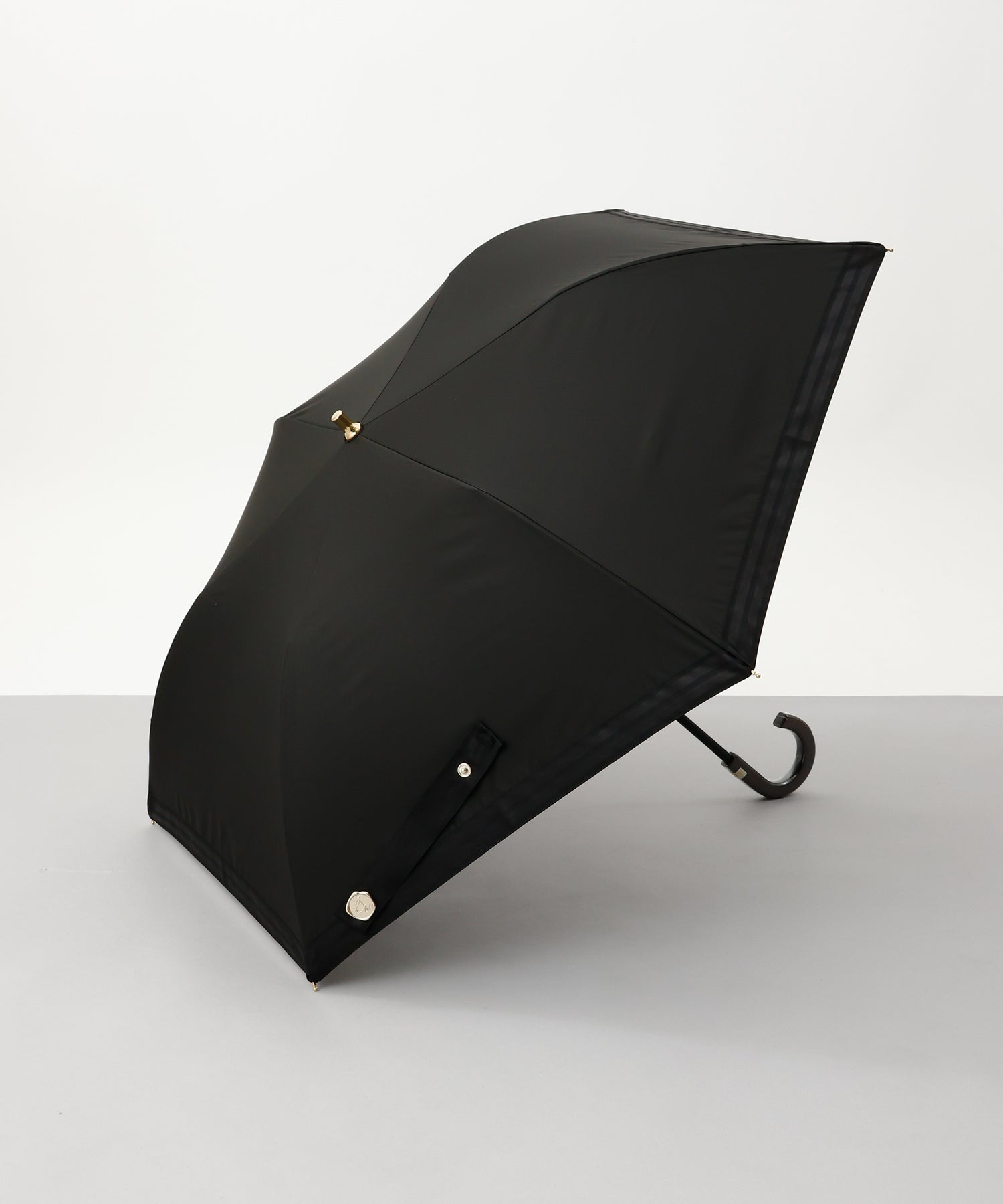 Beaurance Satin Jacquard Tape Pattern All-Weather Top Flat Folding Umbrella