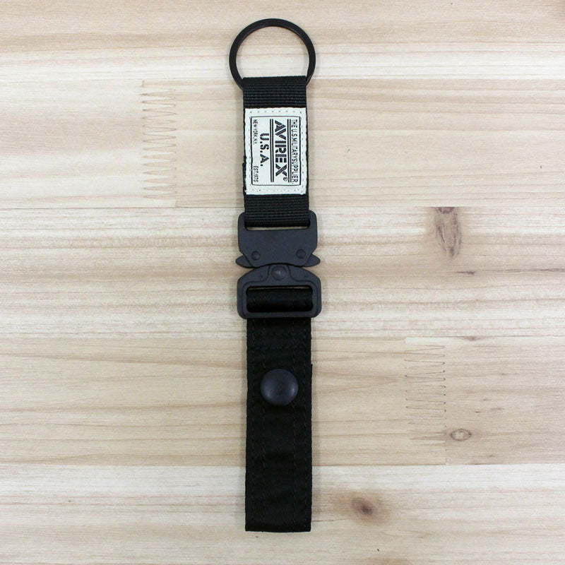 アヴィレックス AVIREX FLIGHT NYLON KEY HOLDER キーホルダー ナイロン メンズ ブランド （1-ブラック） 1-ブラック