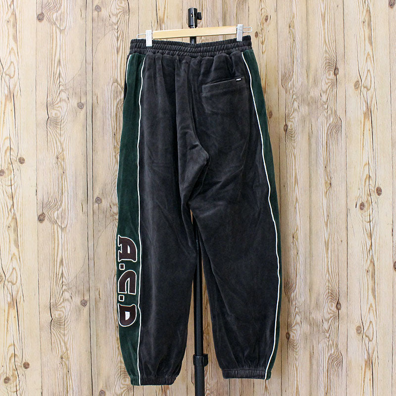 アヴィレックス AVIREX アヴィレックス VELOUR PANTS 'A.C.D' ベロア パンツ ジャージ サイドライン 刺繍 ロングパンツ イージーパンツ メンズ （ブラック） ブラック