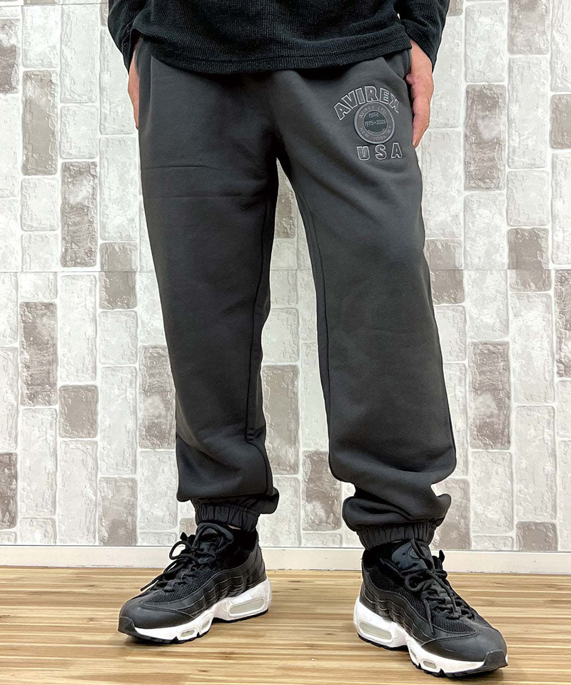 アヴィレックス AVIREX 50th VARSITY SWEAT PANTS 50周年 バーシティ スウェットパンツ ジャージ アビレックス ロングパンツ イージーパンツ メンズ （ホワイト） ホワイト