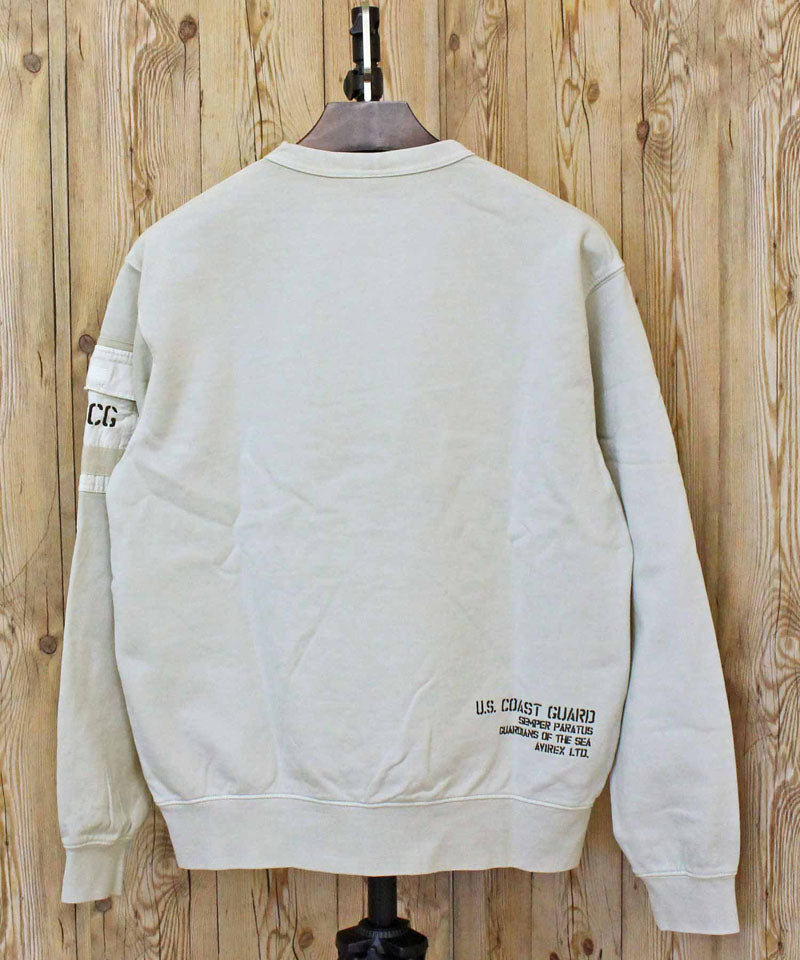 アヴィレックス AVIREX FADED MIL.POCKET CREWNECK SWEAT フェイド ミリタリーポケット クルーネック スウェット トップス アビレックス メンズ ブランド （1-ライトグレー） 1-ライトグレー