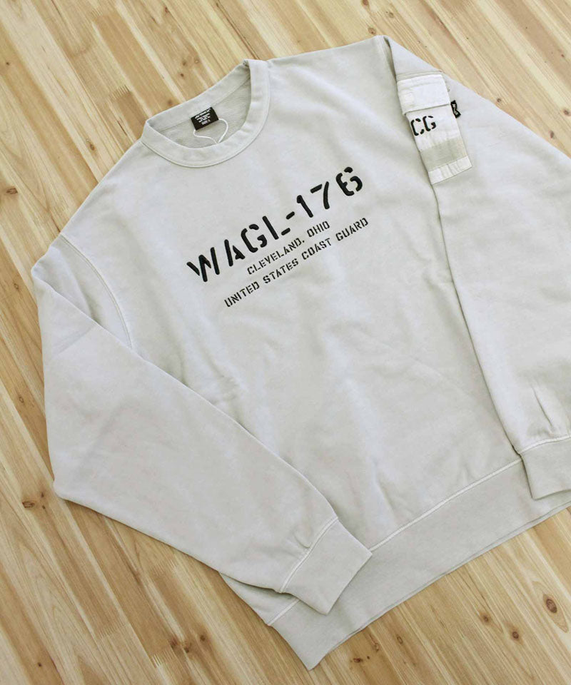 アヴィレックス AVIREX FADED MIL.POCKET CREWNECK SWEAT フェイド ミリタリーポケット クルーネック スウェット トップス アビレックス メンズ ブランド （1-ライトグレー） 1-ライトグレー