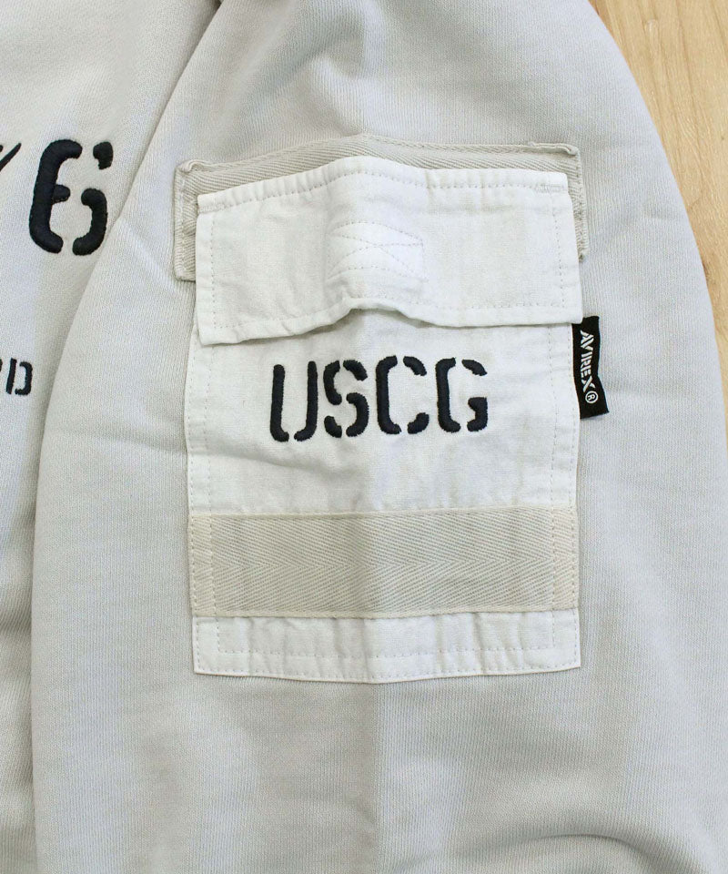 アヴィレックス AVIREX FADED MIL.POCKET CREWNECK SWEAT フェイド ミリタリーポケット クルーネック スウェット トップス アビレックス メンズ ブランド （1-ライトグレー） 1-ライトグレー