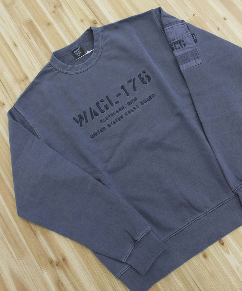 アヴィレックス AVIREX FADED MIL.POCKET CREWNECK SWEAT フェイド ミリタリーポケット クルーネック スウェット トップス アビレックス メンズ ブランド （1-ライトグレー） 1-ライトグレー