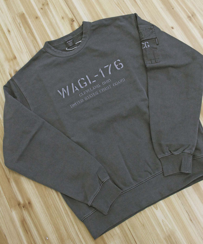 アヴィレックス AVIREX FADED MIL.POCKET CREWNECK SWEAT フェイド ミリタリーポケット クルーネック スウェット トップス アビレックス メンズ ブランド （1-ライトグレー） 1-ライトグレー
