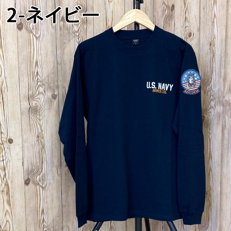 アヴィレックス AVIREX TOP GUN トップガン 長袖Tシャツ ロングTシャツ ロンT 長袖トップス アビレックス メンズ ブランド （3-ホワイト） 3-ホワイト