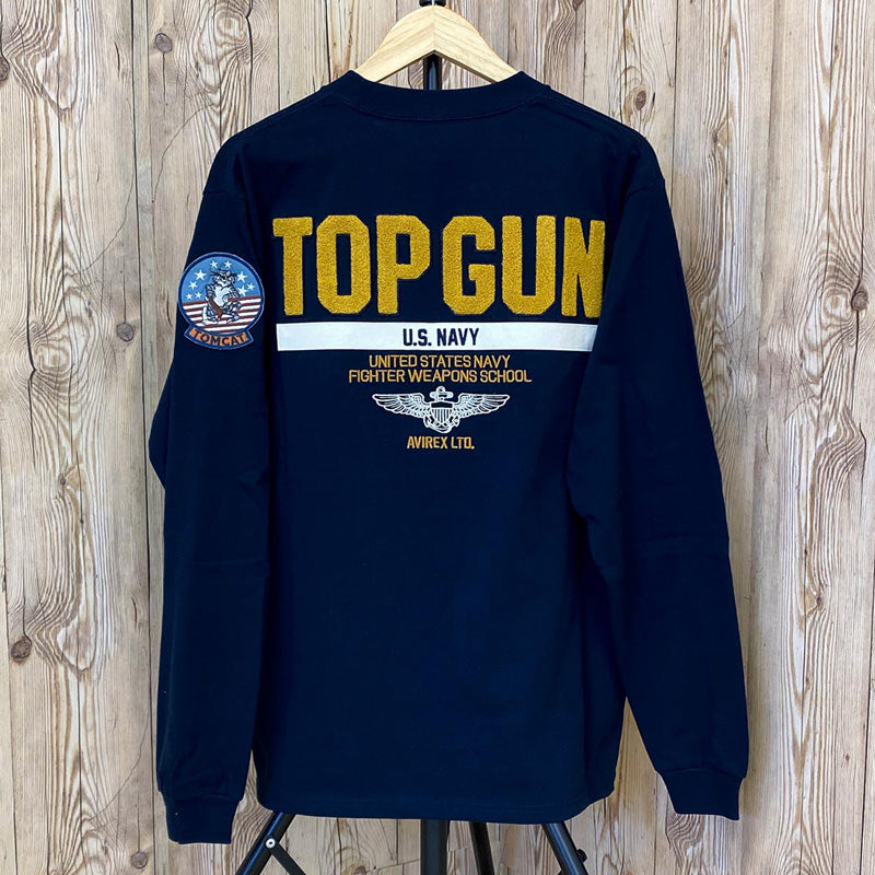 アヴィレックス AVIREX TOP GUN トップガン 長袖Tシャツ ロングTシャツ ロンT 長袖トップス アビレックス メンズ ブランド （3-ホワイト） 3-ホワイト