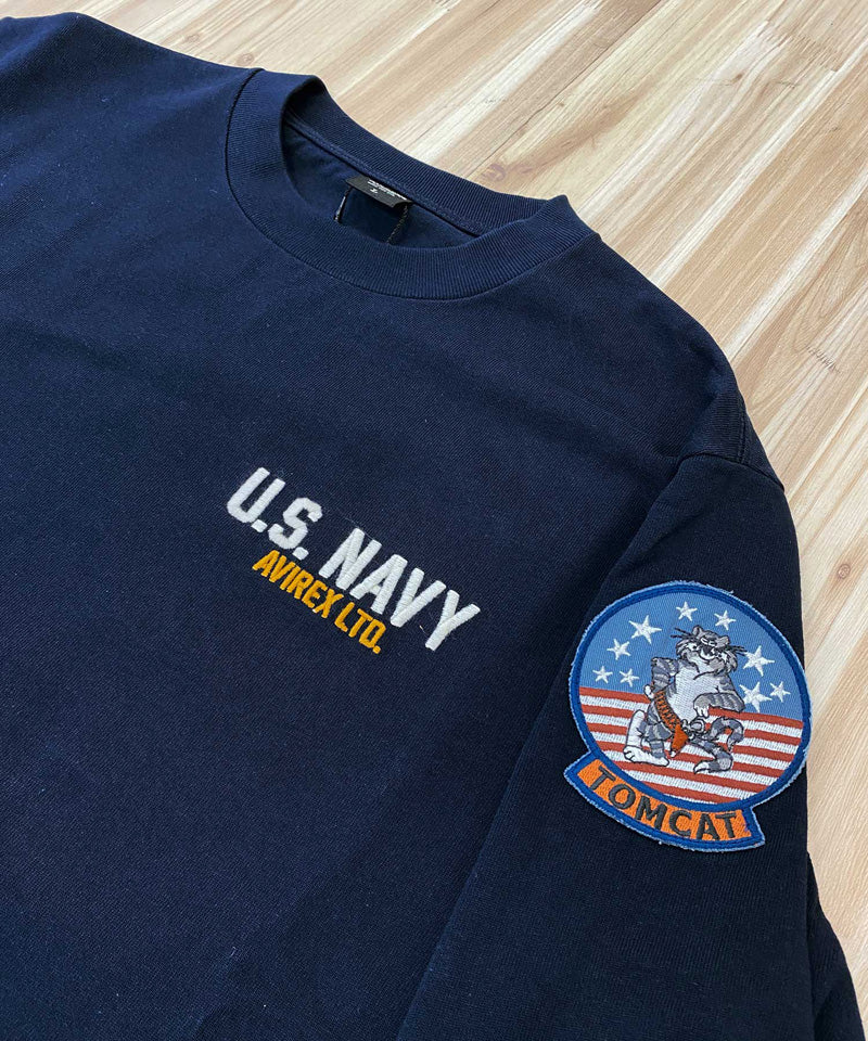 アヴィレックス AVIREX TOP GUN トップガン 長袖Tシャツ ロングTシャツ ロンT 長袖トップス アビレックス メンズ ブランド （3-ホワイト） 3-ホワイト