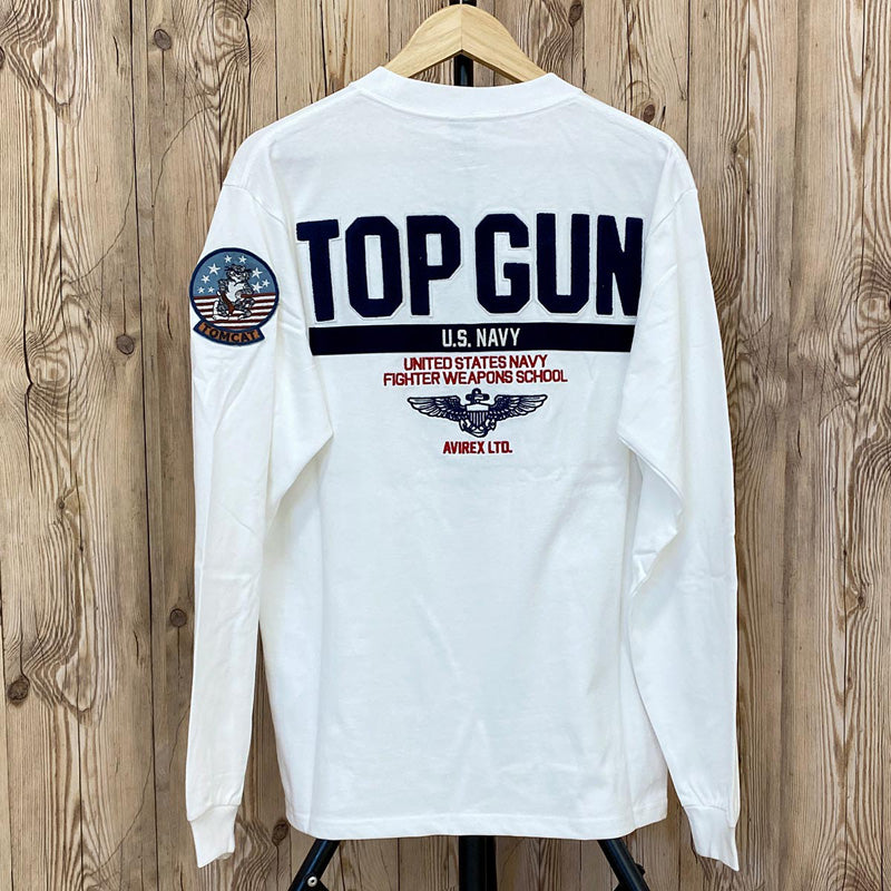 アヴィレックス AVIREX TOP GUN トップガン 長袖Tシャツ ロングTシャツ ロンT 長袖トップス アビレックス メンズ ブランド （3-ホワイト） 3-ホワイト