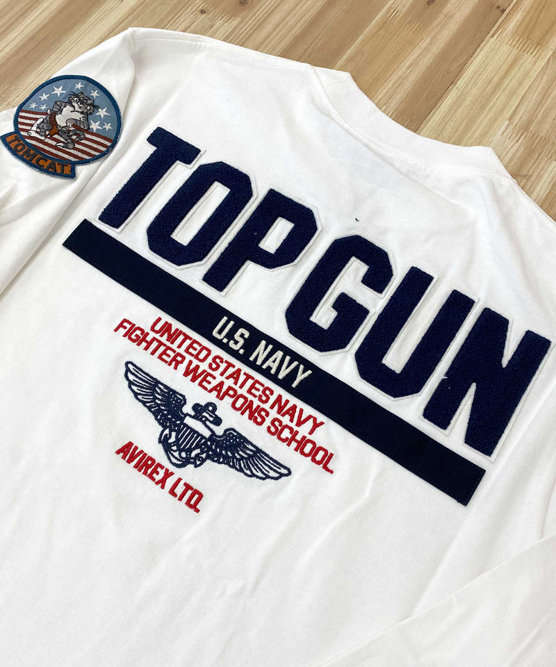 アヴィレックス AVIREX TOP GUN トップガン 長袖Tシャツ ロングTシャツ ロンT 長袖トップス アビレックス メンズ ブランド （3-ホワイト） 3-ホワイト