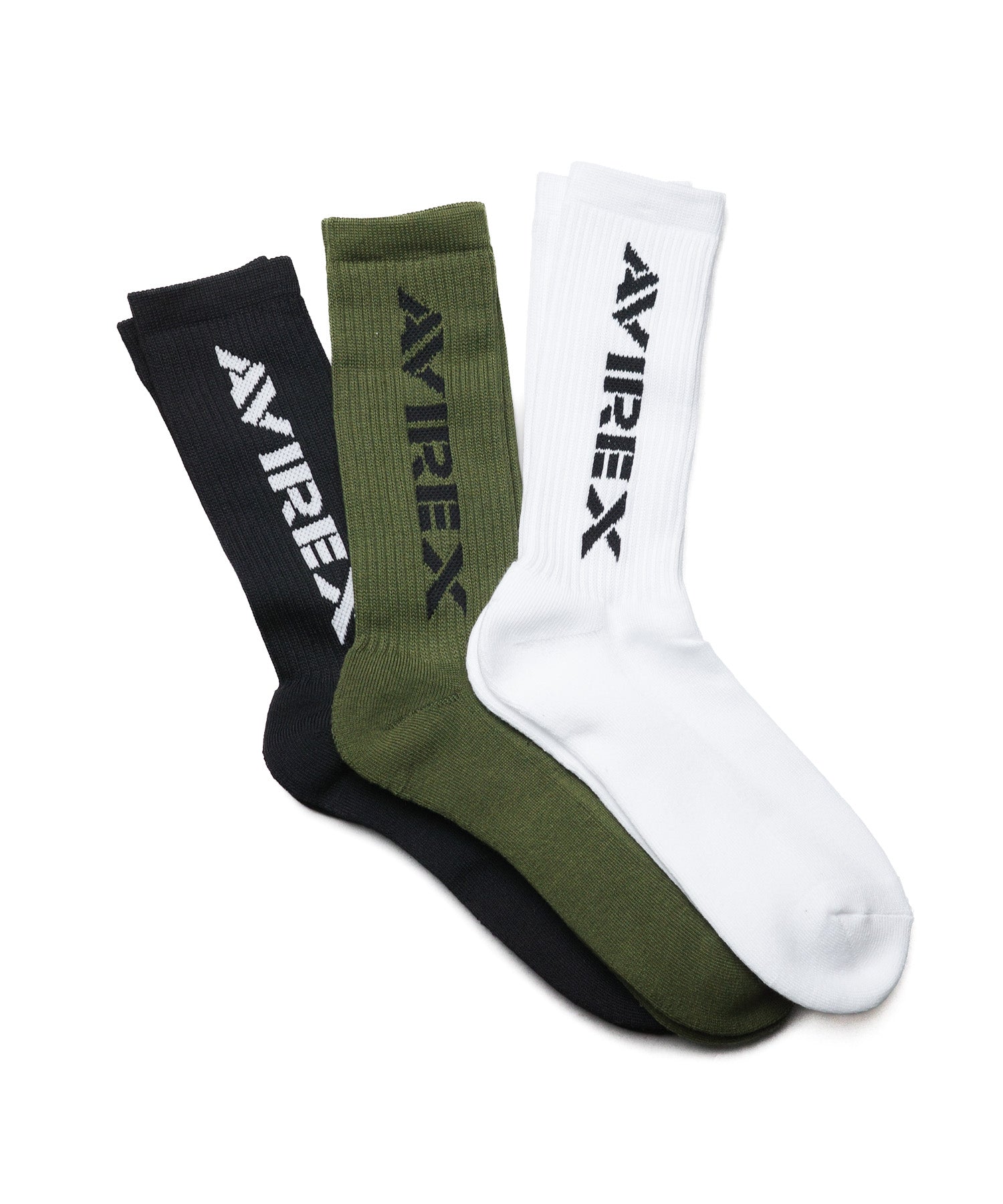 アヴィレックス AVIREX Standard Logo Jacquard 3P Socks （その他） その他