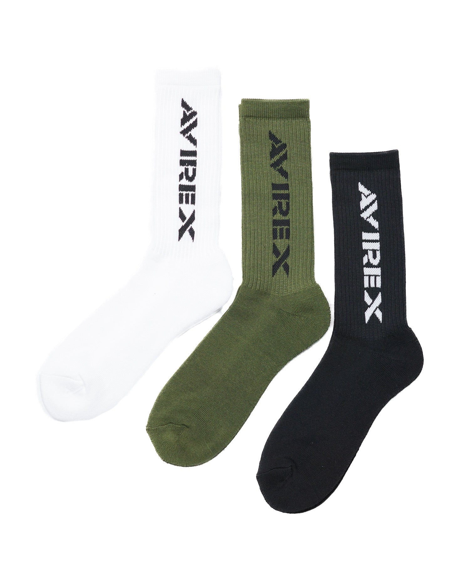 アヴィレックス AVIREX Standard Logo Jacquard 3P Socks （その他） その他