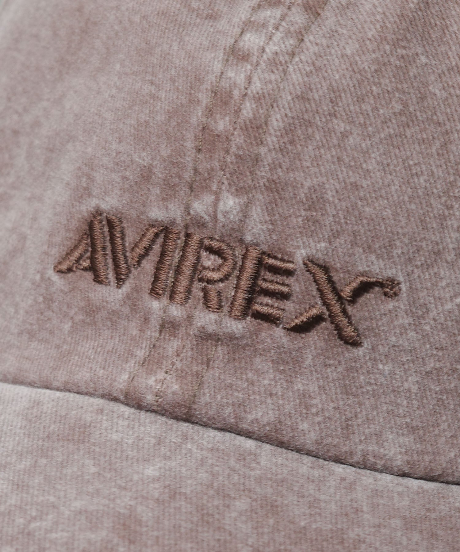アヴィレックス AVIREX Logo embroidery pigment low cap （ブラウン） ブラウン
