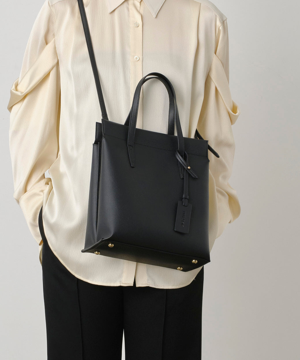 アベケル AVECELLE あおりスクエア2WAYトート （BLACK） BLACK
