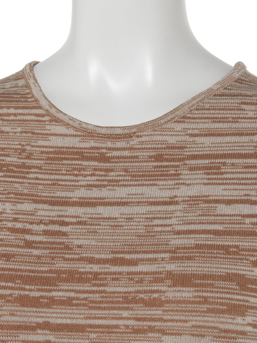 アズールバイマウジー AZUL BY MOUSSY OPEN SHOULDER KNIT TOP （柄ベージュ） 柄ベージュ