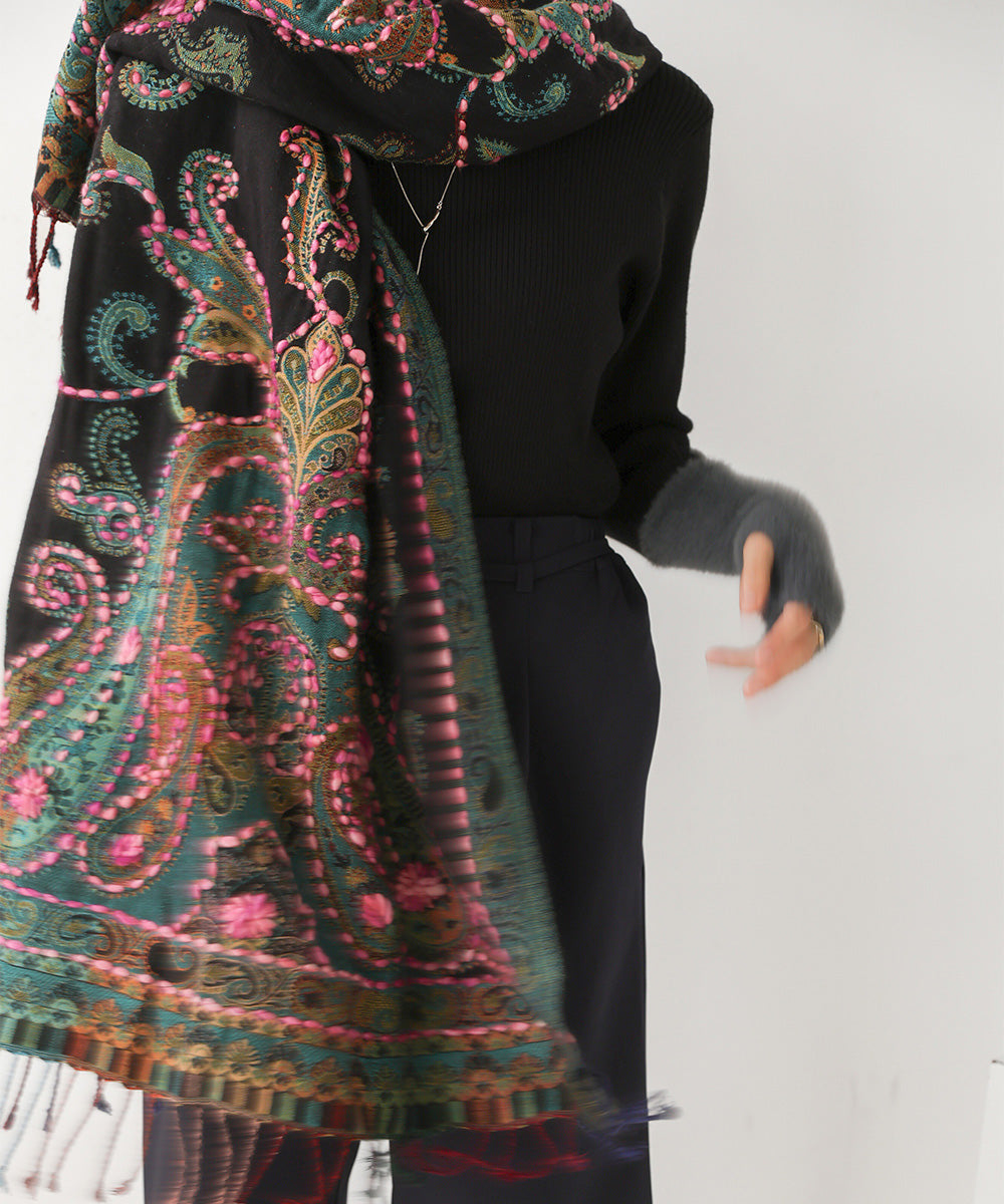 ブージュルード Bou Jeloud インド刺繍ストール
