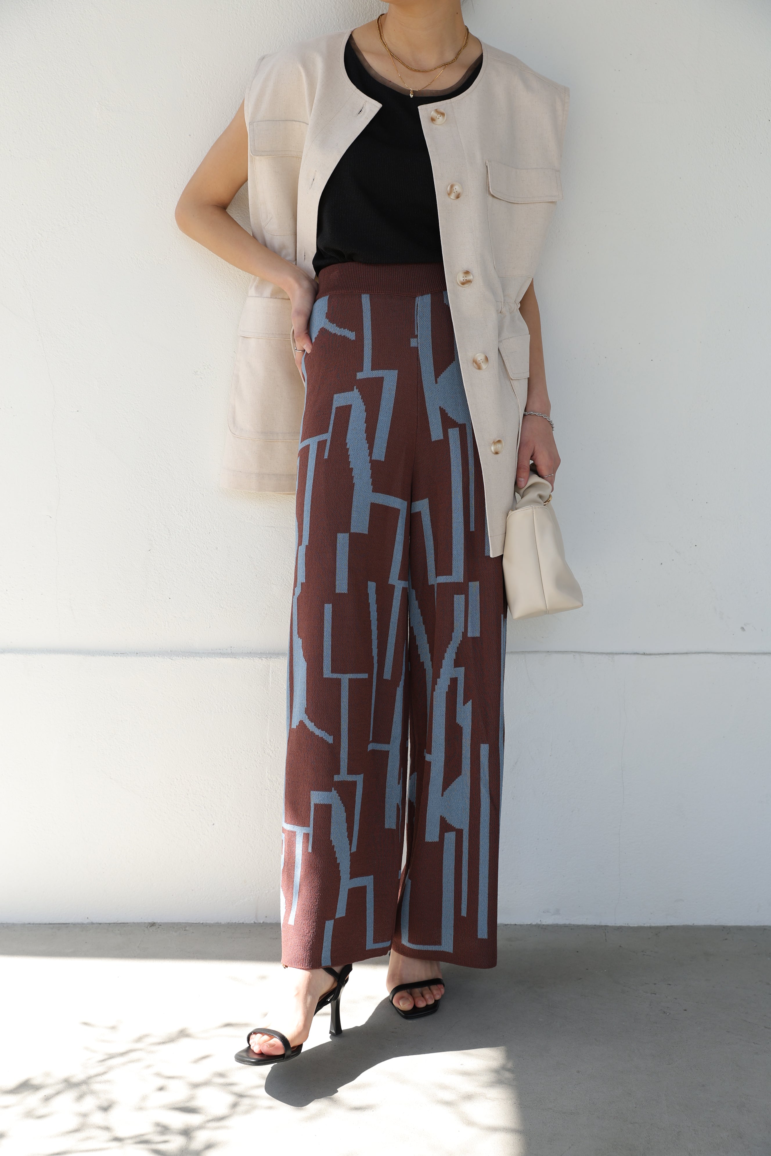 Bou Jeloud Geometric Pattern Knit PT