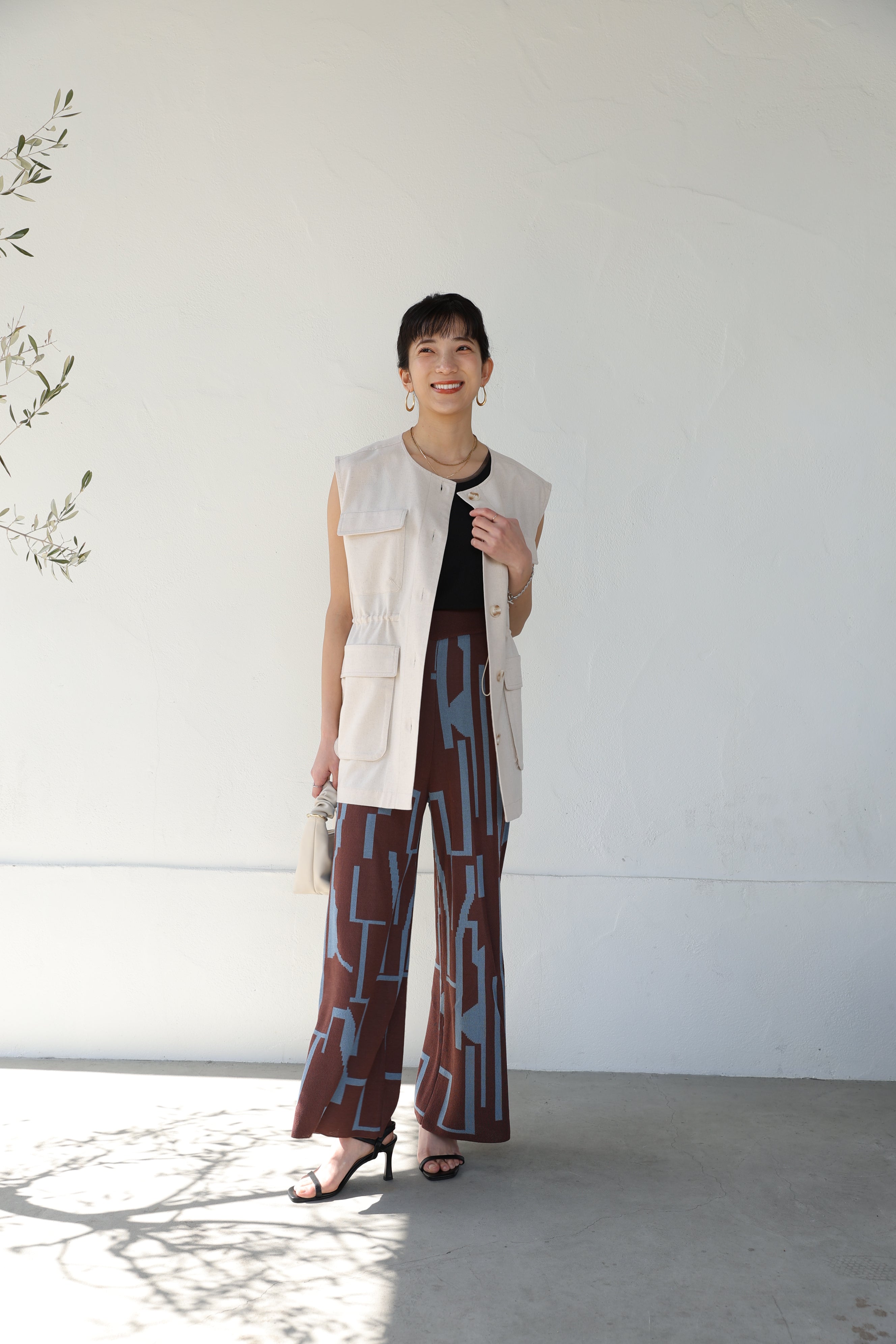 Bou Jeloud Geometric Pattern Knit PT
