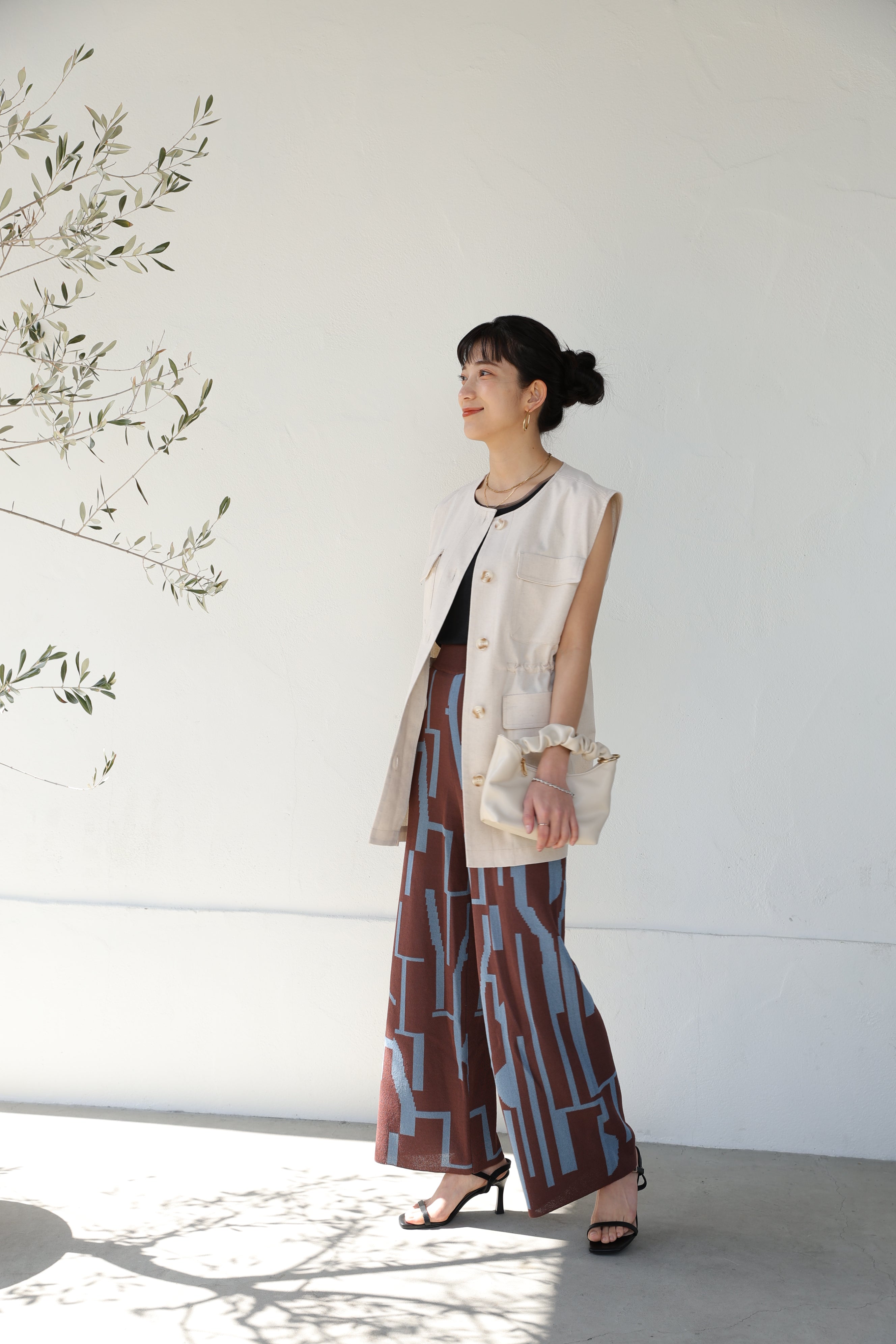 Bou Jeloud Geometric Pattern Knit PT