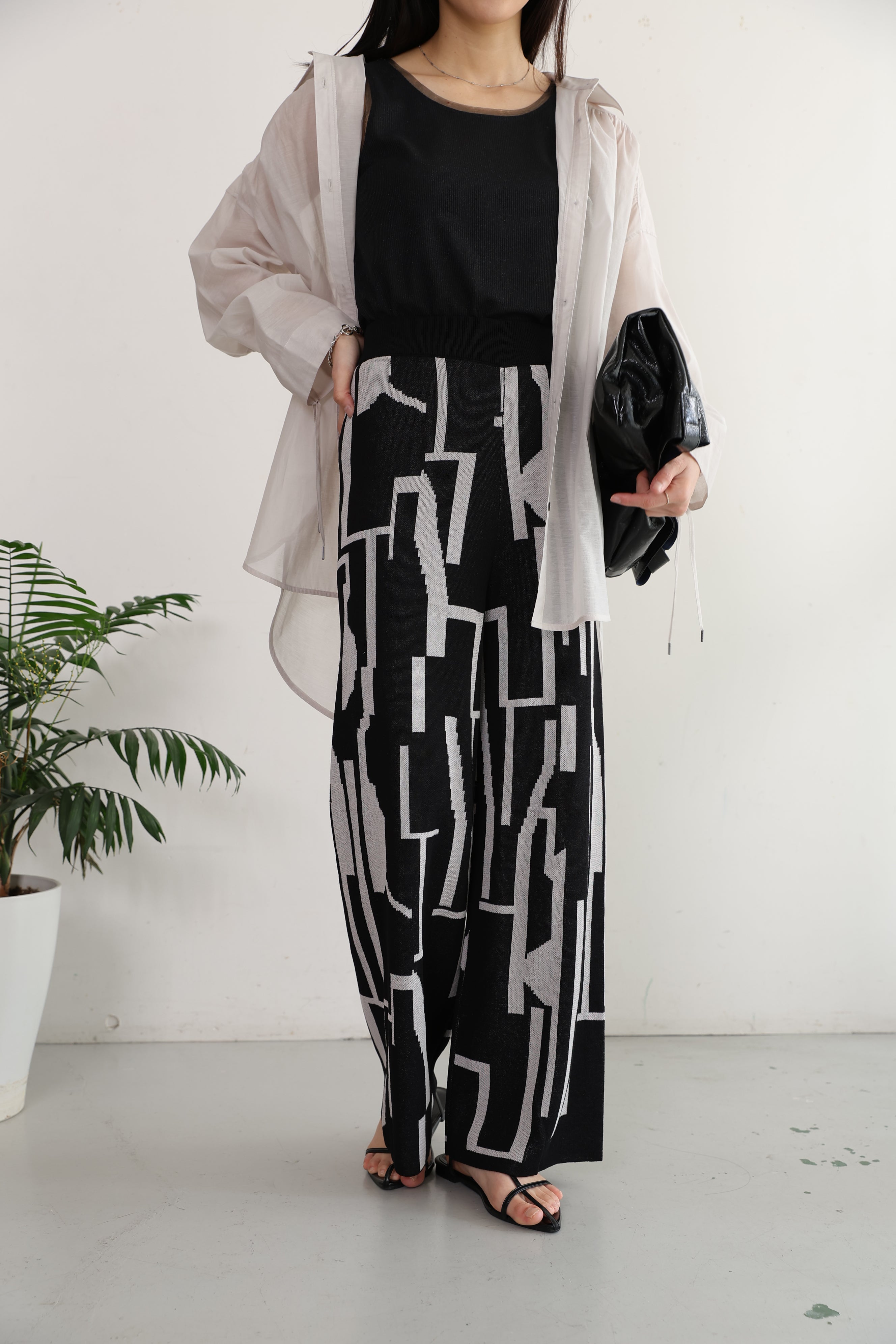 Bou Jeloud Geometric Pattern Knit PT