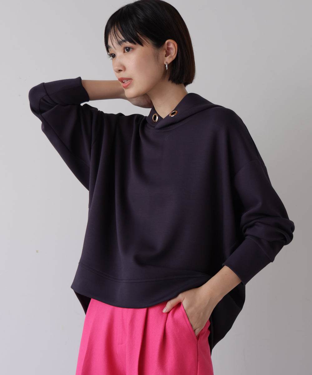ブージュルード Bou Jeloud パウンドストレッチコクーンパーカー,BLACK