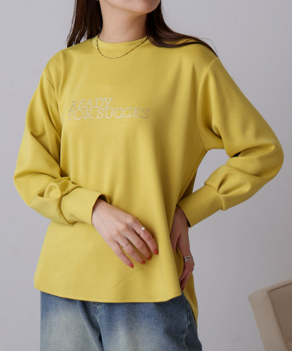 ブージュルード Bou Jeloud パウンドストレッチビジューロゴプルオーバー