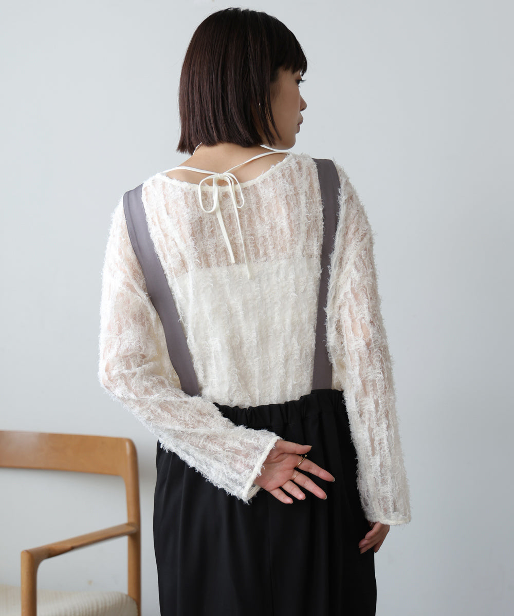 ブージュルード Bou Jeloud チュールフリル前後2WAYプルオーバー （IVORY） IVORY