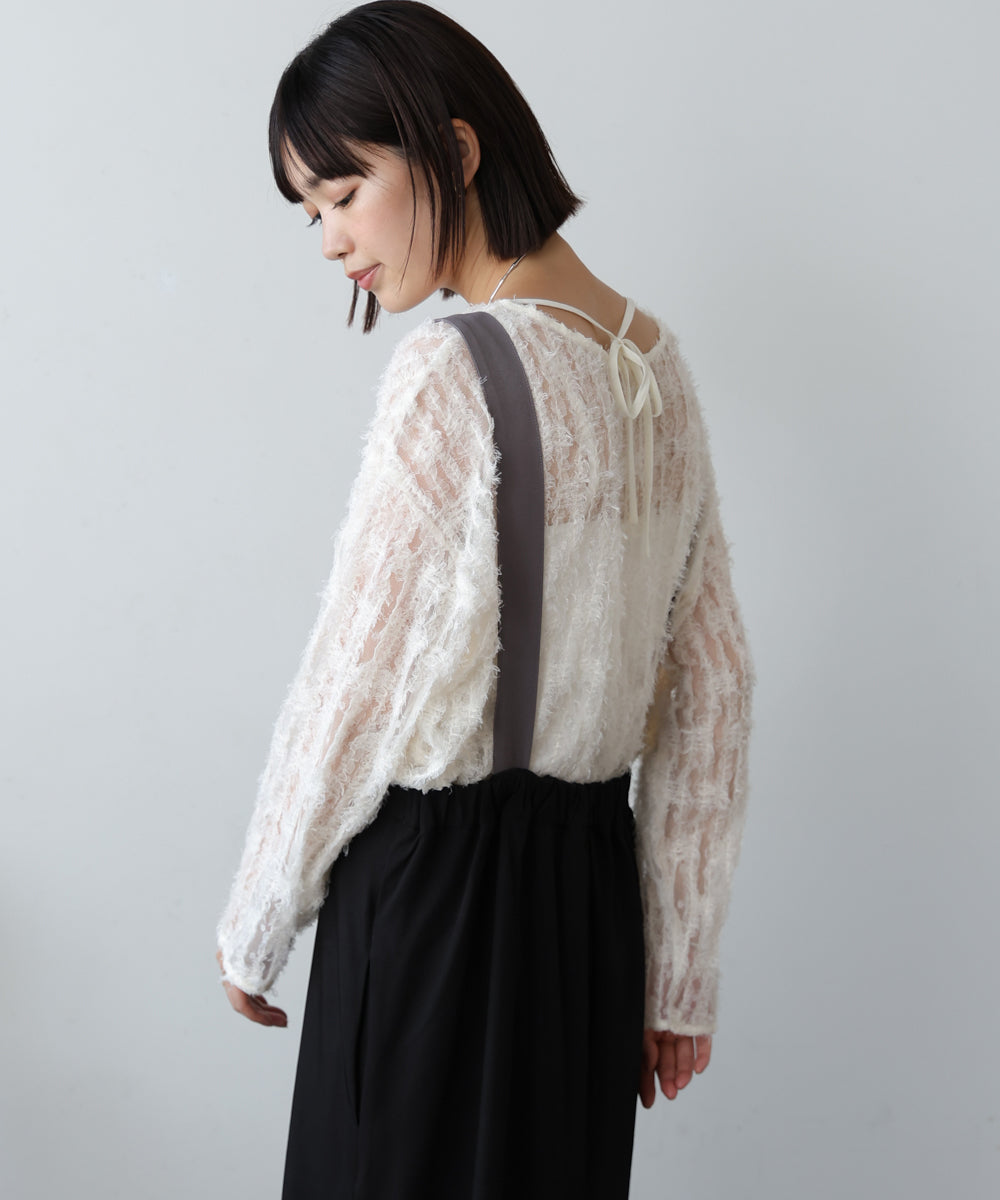ブージュルード Bou Jeloud チュールフリル前後2WAYプルオーバー （IVORY） IVORY