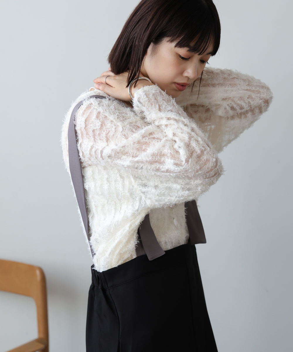 ブージュルード Bou Jeloud チュールフリル前後2WAYプルオーバー （IVORY） IVORY