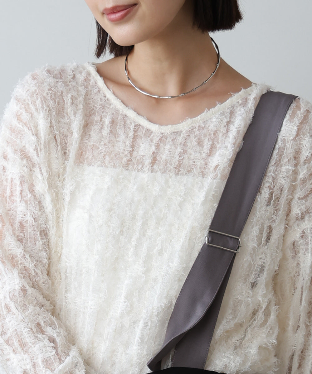 ブージュルード Bou Jeloud チュールフリル前後2WAYプルオーバー （IVORY） IVORY