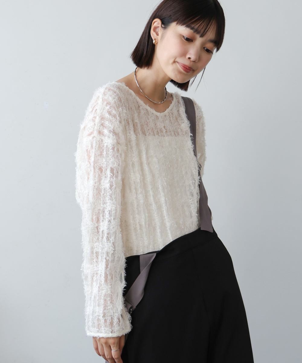 ブージュルード Bou Jeloud チュールフリル前後2WAYプルオーバー （IVORY） IVORY