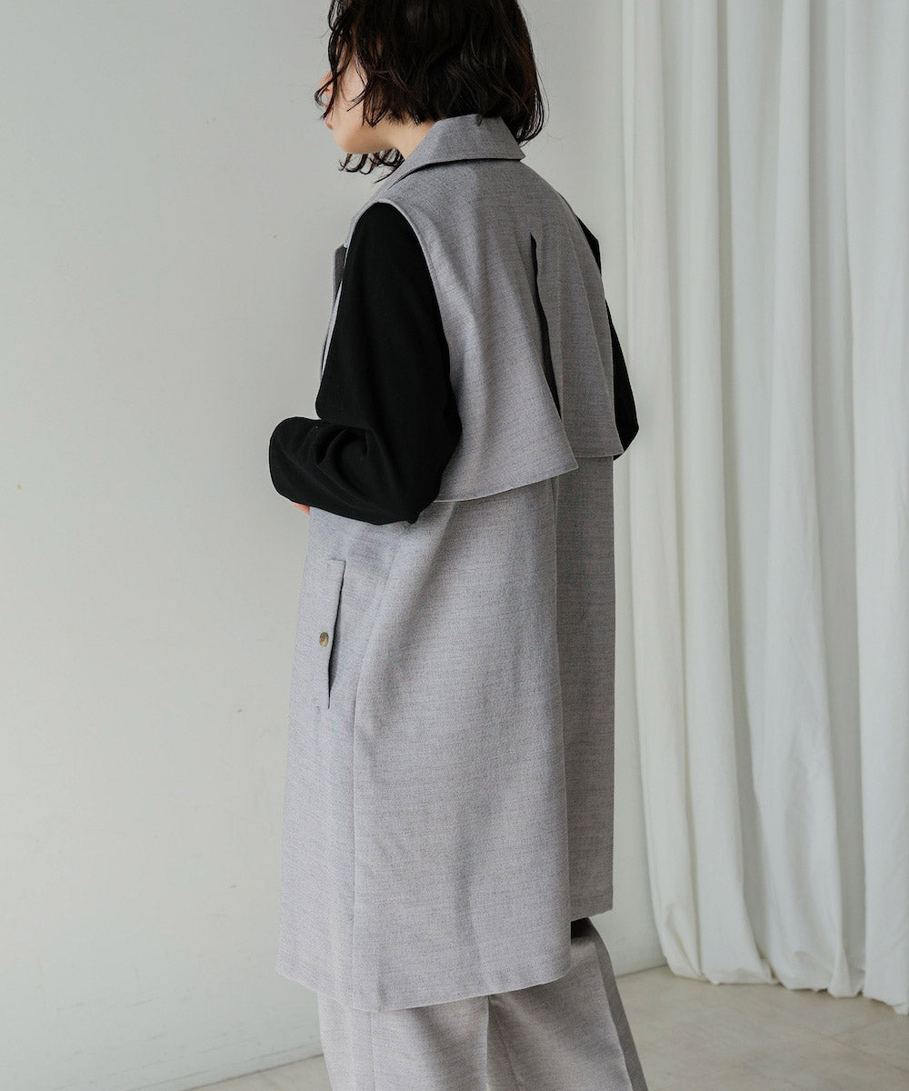 ブージュルード Bou Jeloud リネンライクスリーブレスジャケット （GRAY） GRAY