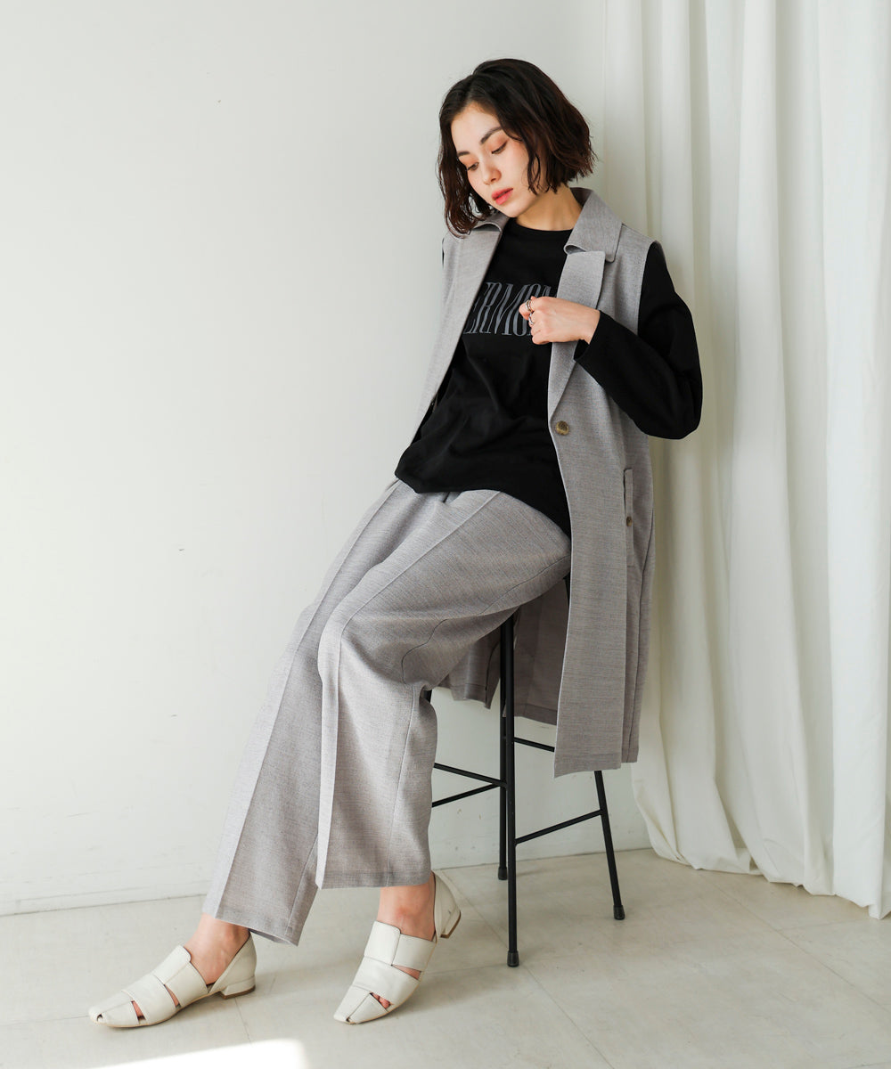 ブージュルード Bou Jeloud リネンライクベルトパンツ （GRAY） GRAY