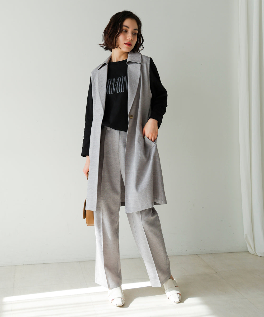 ブージュルード Bou Jeloud リネンライクベルトパンツ （GRAY） GRAY