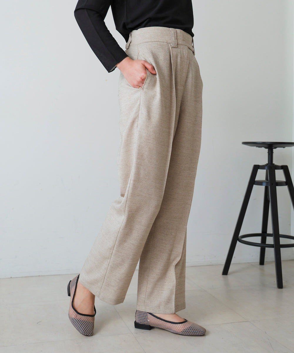 ブージュルード Bou Jeloud リネンライクベルトパンツ （BEIGE） BEIGE