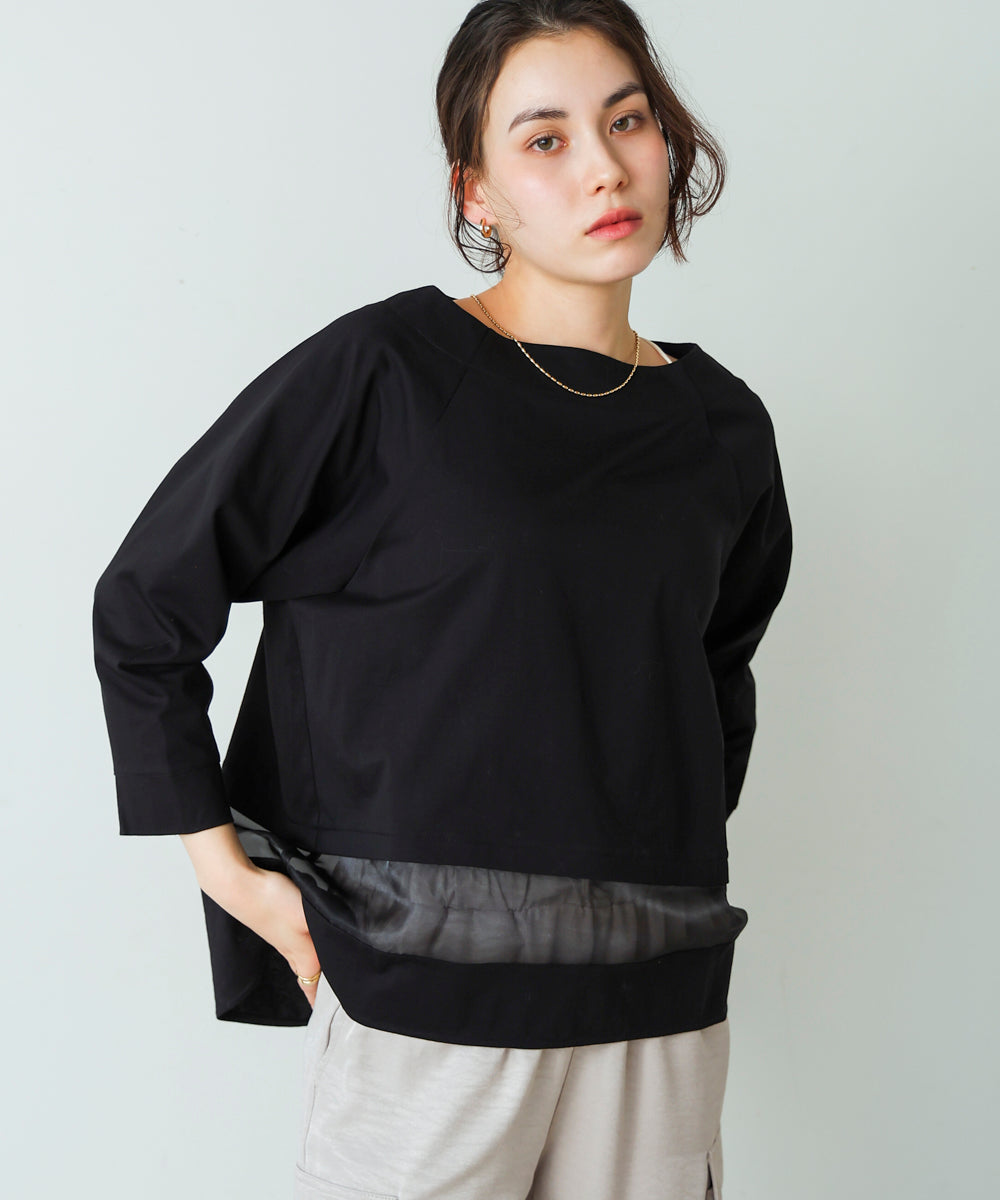 ブージュルード Bou Jeloud Wシルケットシアーラインプルオーバー （BLACK） BLACK
