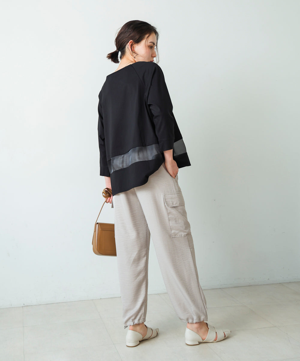 ブージュルード Bou Jeloud Wシルケットシアーラインプルオーバー （BLACK） BLACK