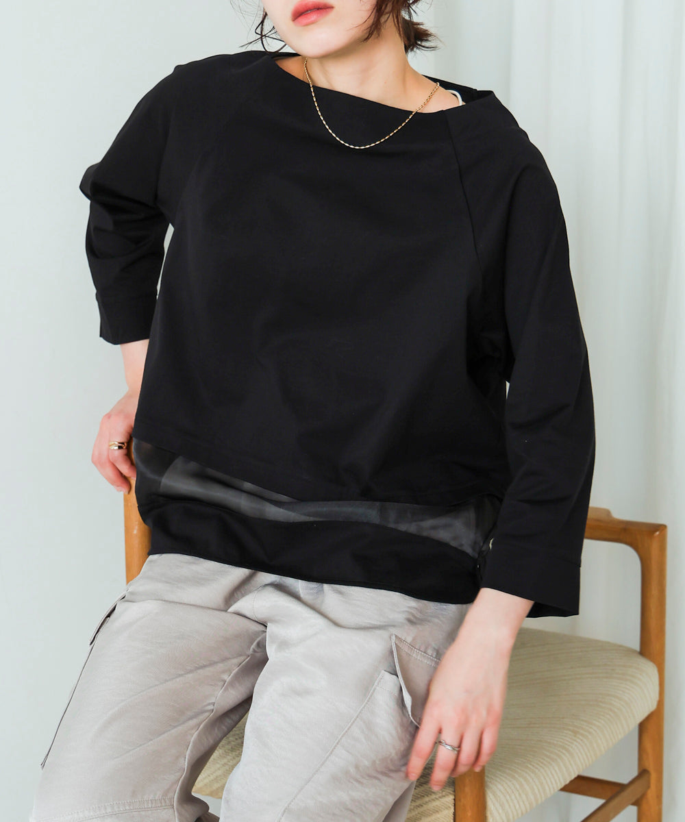 ブージュルード Bou Jeloud Wシルケットシアーラインプルオーバー （BLACK） BLACK