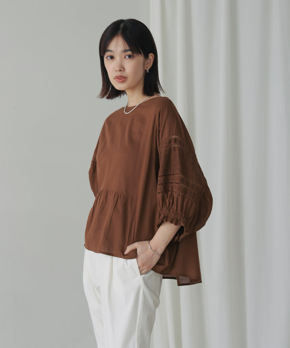 ブージュルード Bou Jeloud モスコットンエンブロイダリーBL （BROWN） BROWN