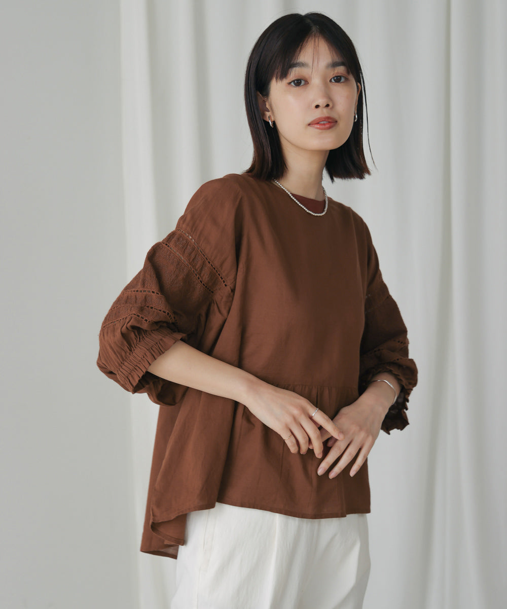 ブージュルード Bou Jeloud モスコットンエンブロイダリーBL （BROWN） BROWN