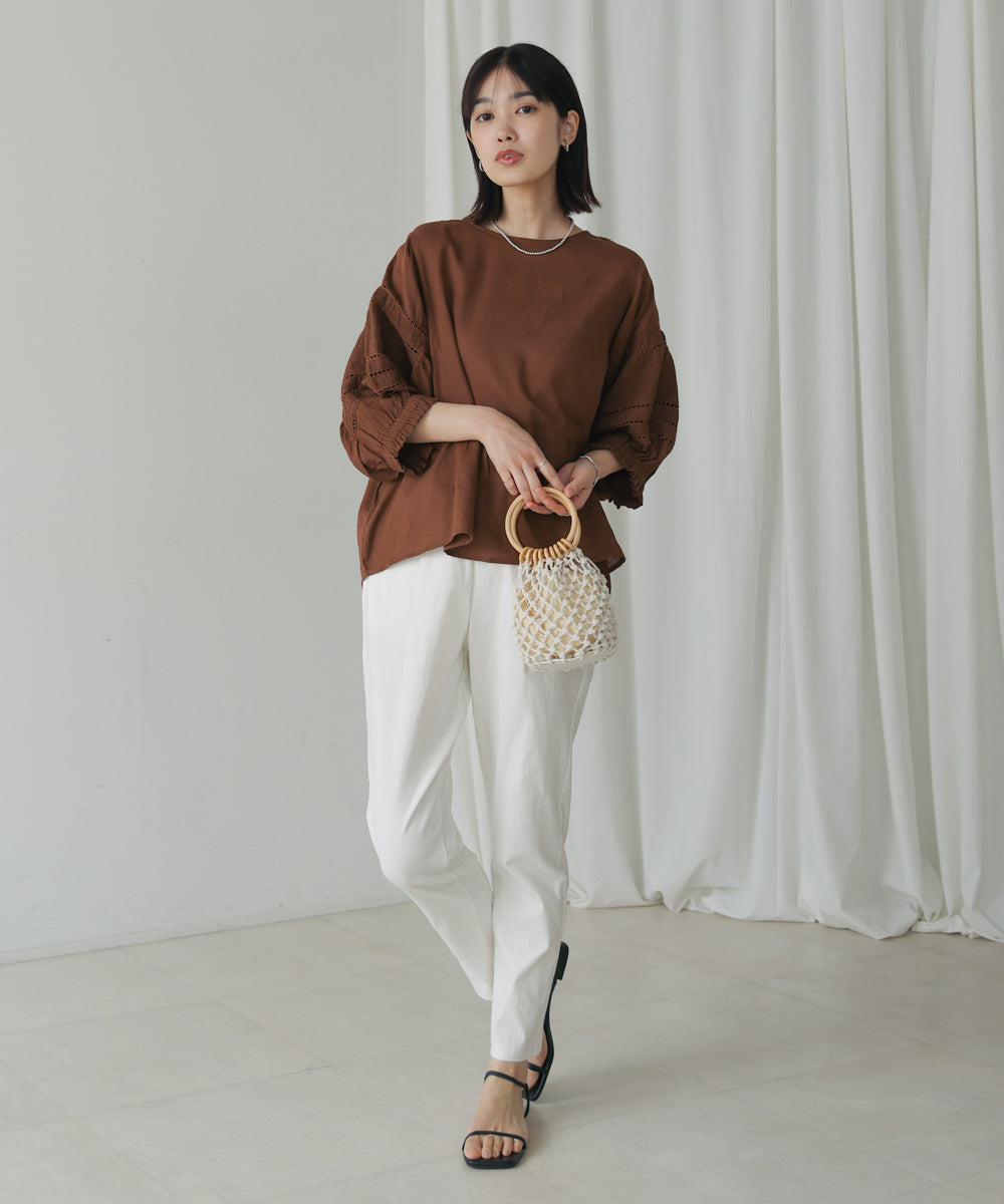 ブージュルード Bou Jeloud モスコットンエンブロイダリーBL （BROWN） BROWN