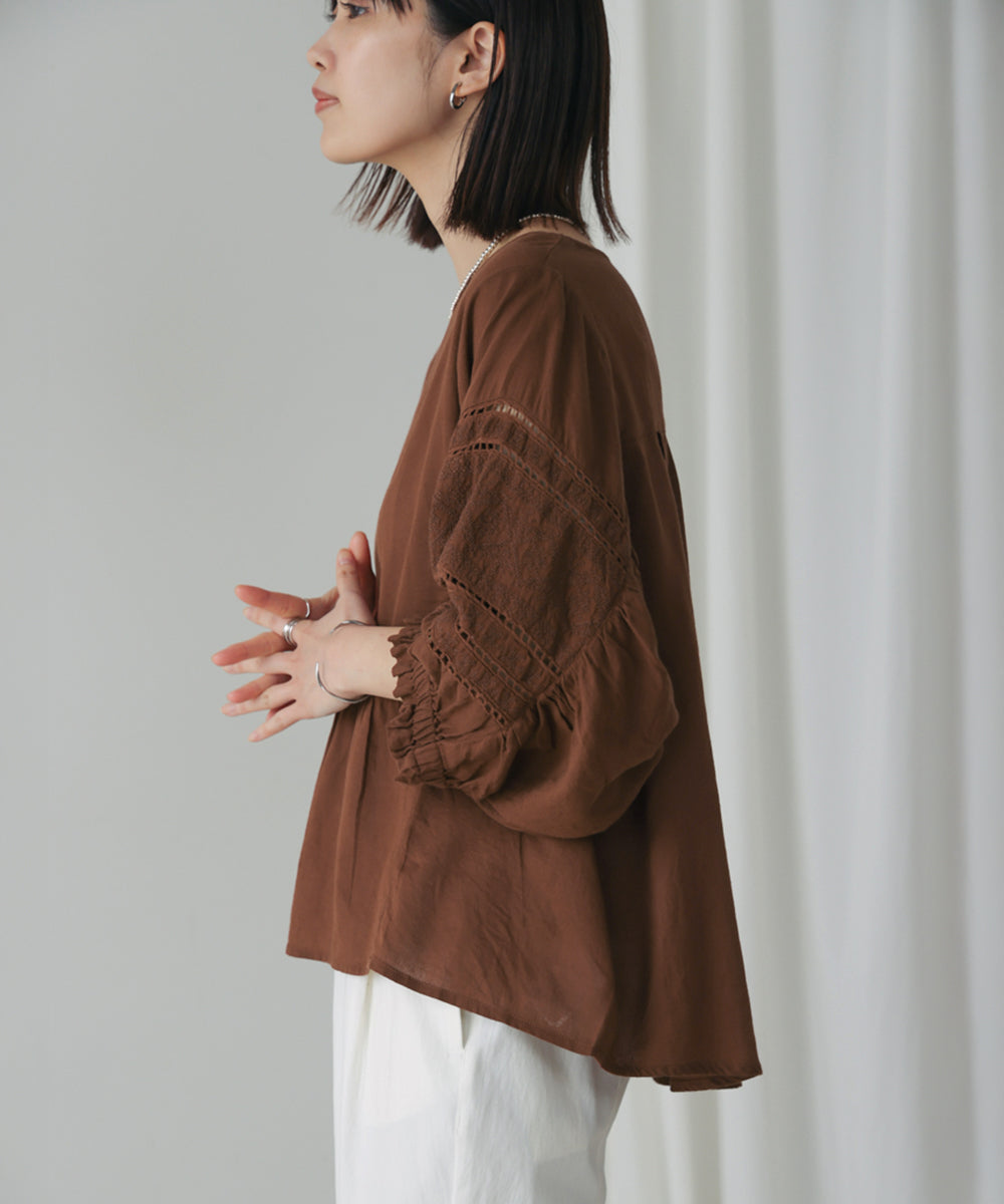 ブージュルード Bou Jeloud モスコットンエンブロイダリーBL （BROWN） BROWN