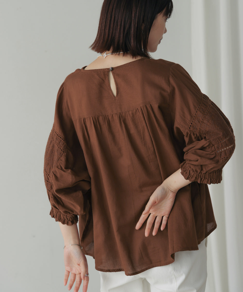 ブージュルード Bou Jeloud モスコットンエンブロイダリーBL （BROWN） BROWN