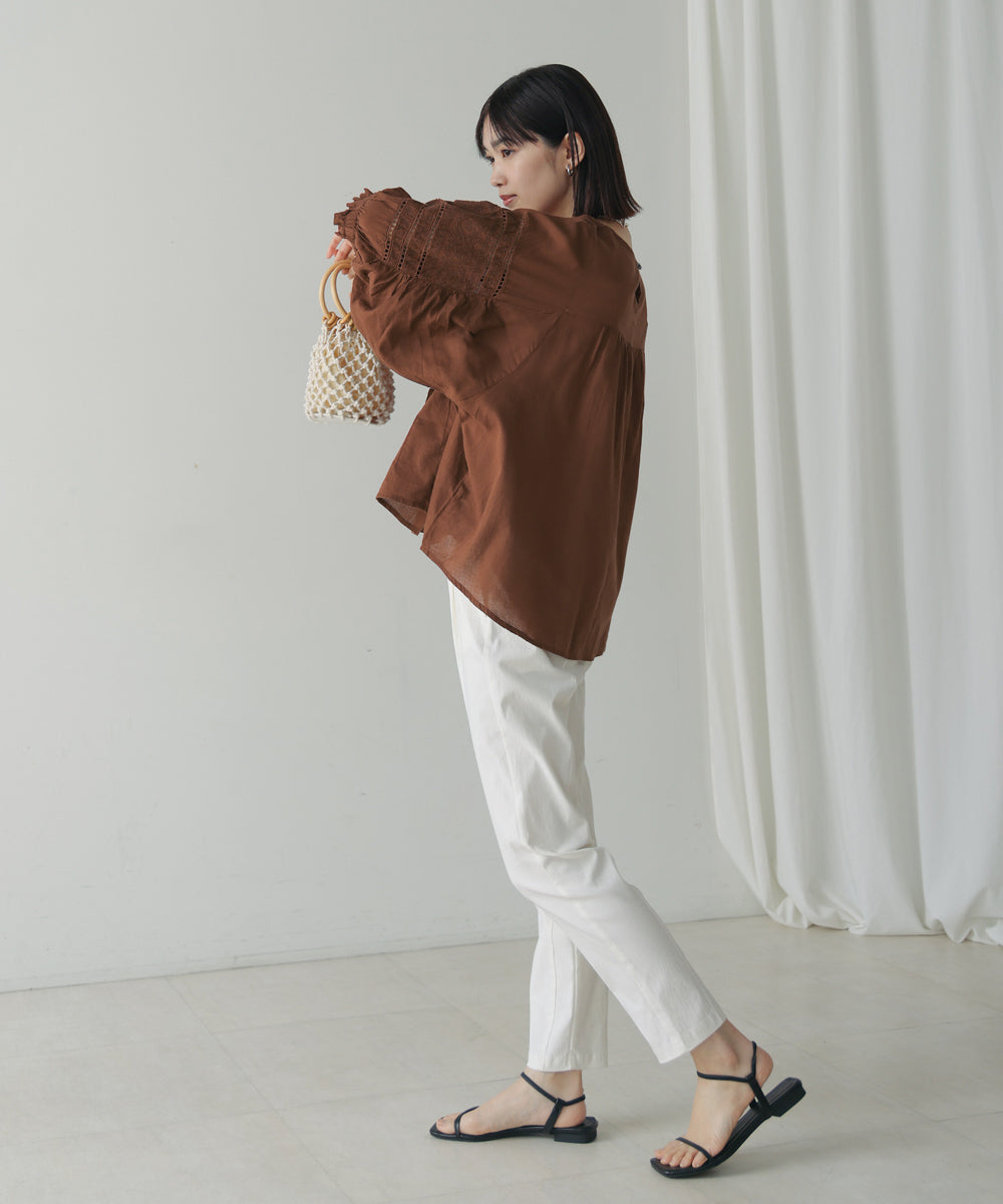 ブージュルード Bou Jeloud モスコットンエンブロイダリーBL （BROWN） BROWN
