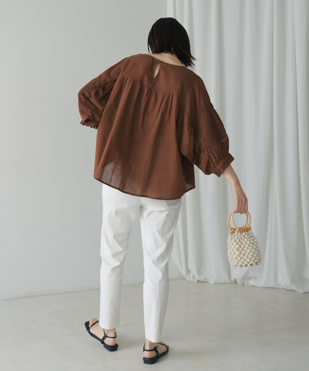 ブージュルード Bou Jeloud モスコットンエンブロイダリーBL （BROWN） BROWN